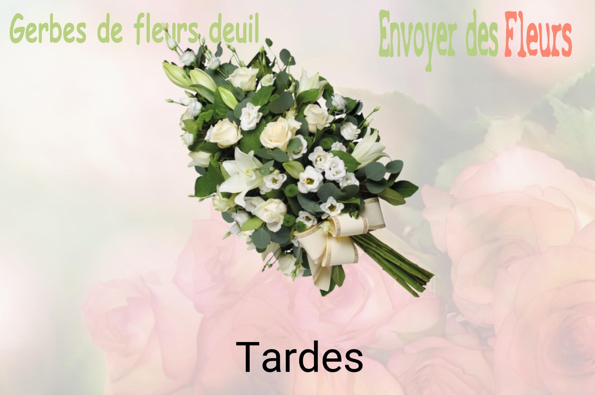 Gerbe de fleurs de deuil livrée à Tardes